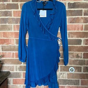 Washed Blue wrap dress NWT
